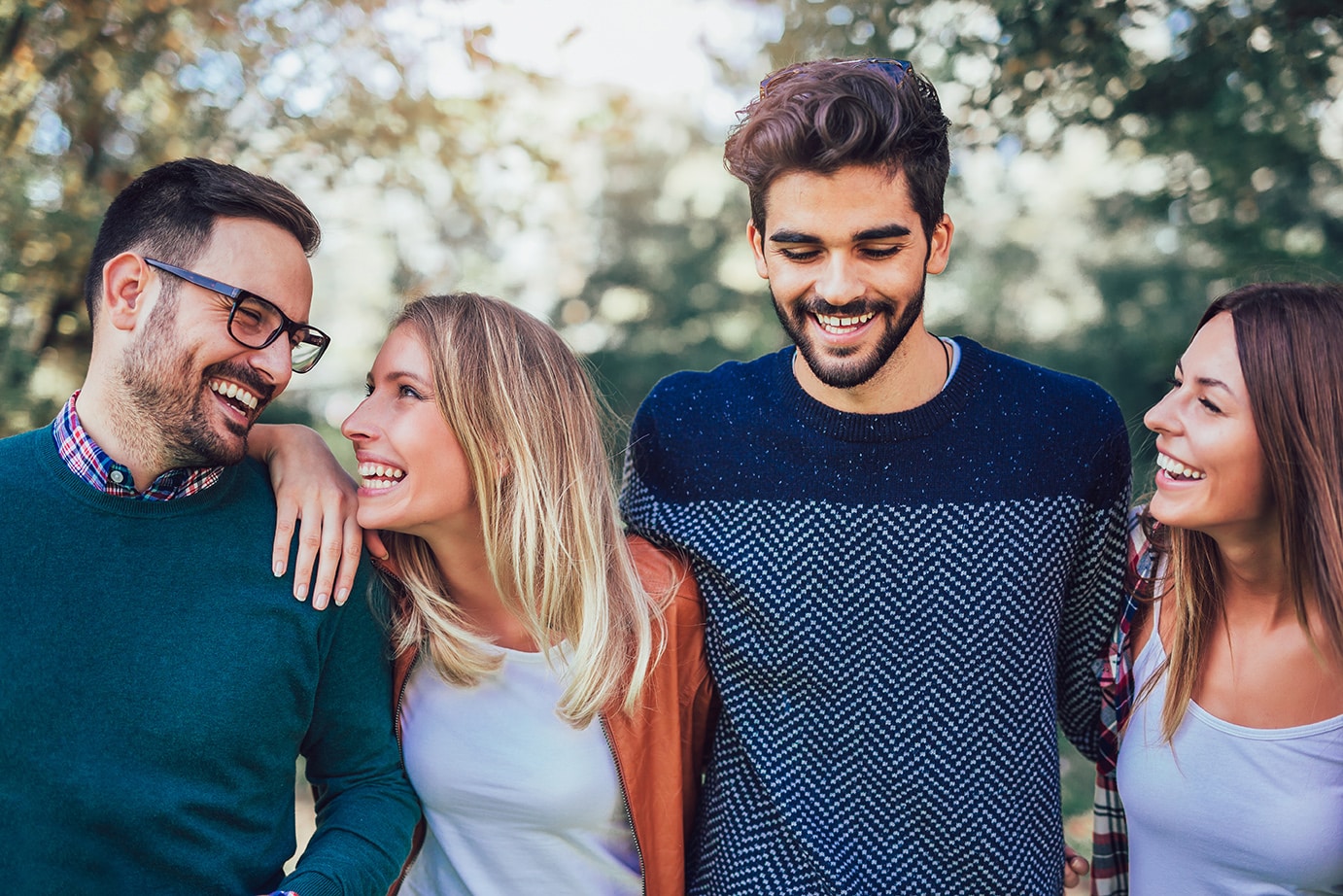 group of people laughing in cornelius north carolina