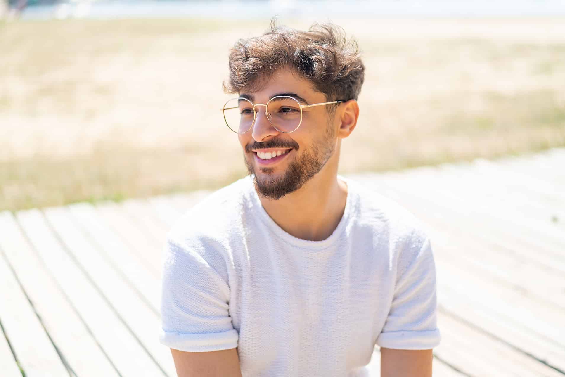 male smiling with Cosmetic Porcelain Veneers in Cornelius, NC