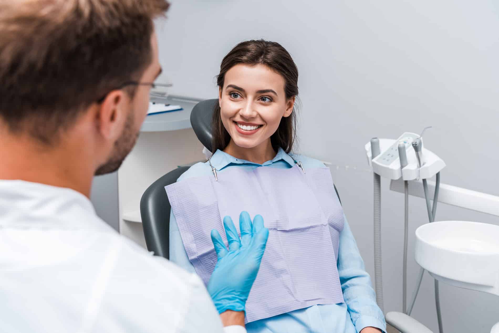 Woman at her cosmetic dental bonding appointment in Cornelius