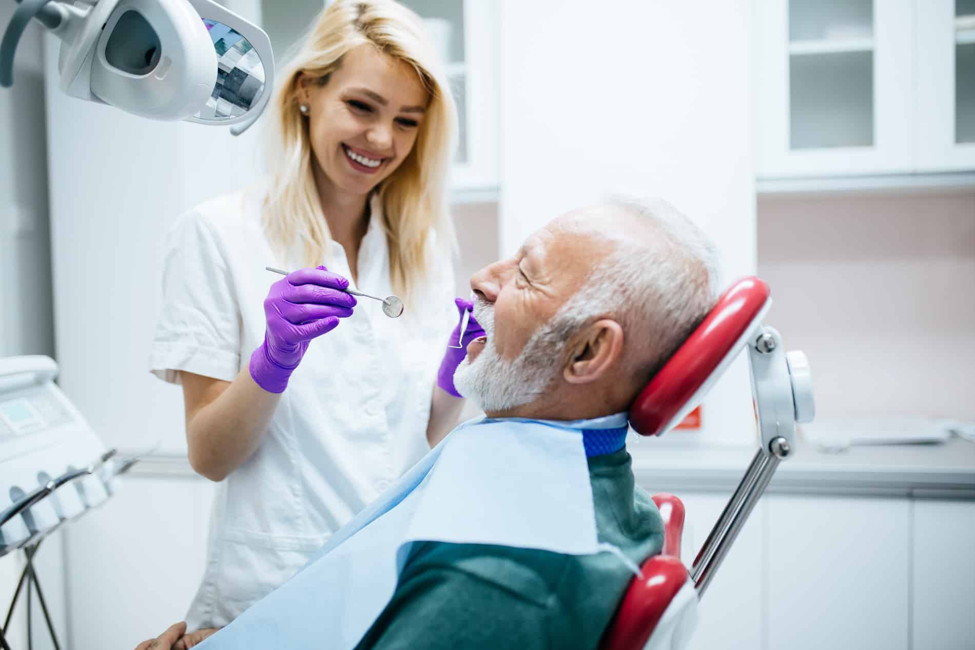 Man at his denture appointment with Dr. Chicas in Cornelius