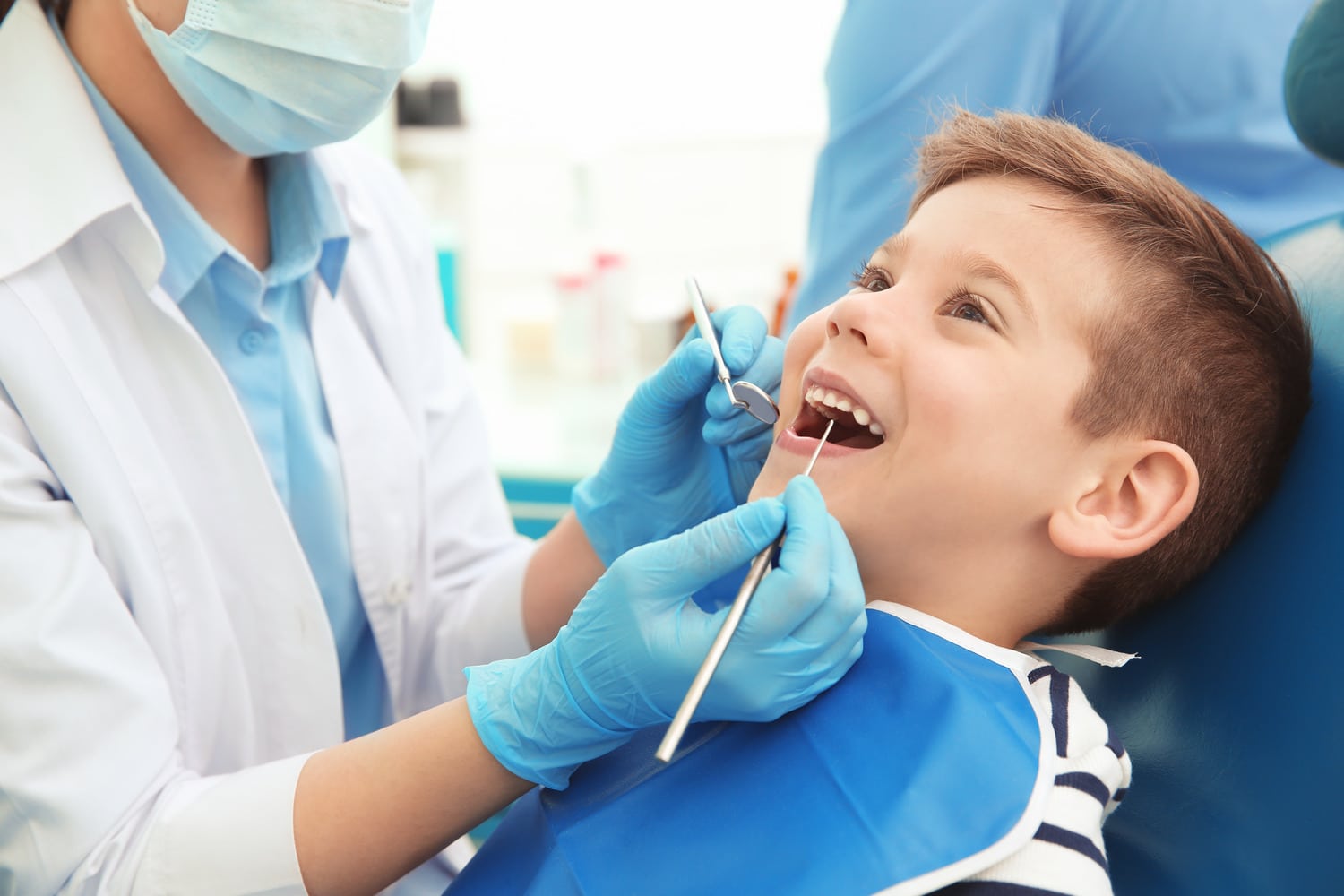 Boy at his family dental appointment in Cornelius